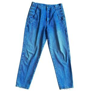 Vintage Nuovo 80’s/90’s High Rose Side Button Detail Jeans